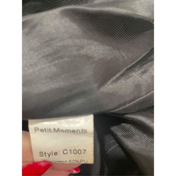 Petit Moments Solange Vegan Leather Coat Size L - Picture 11 of 12